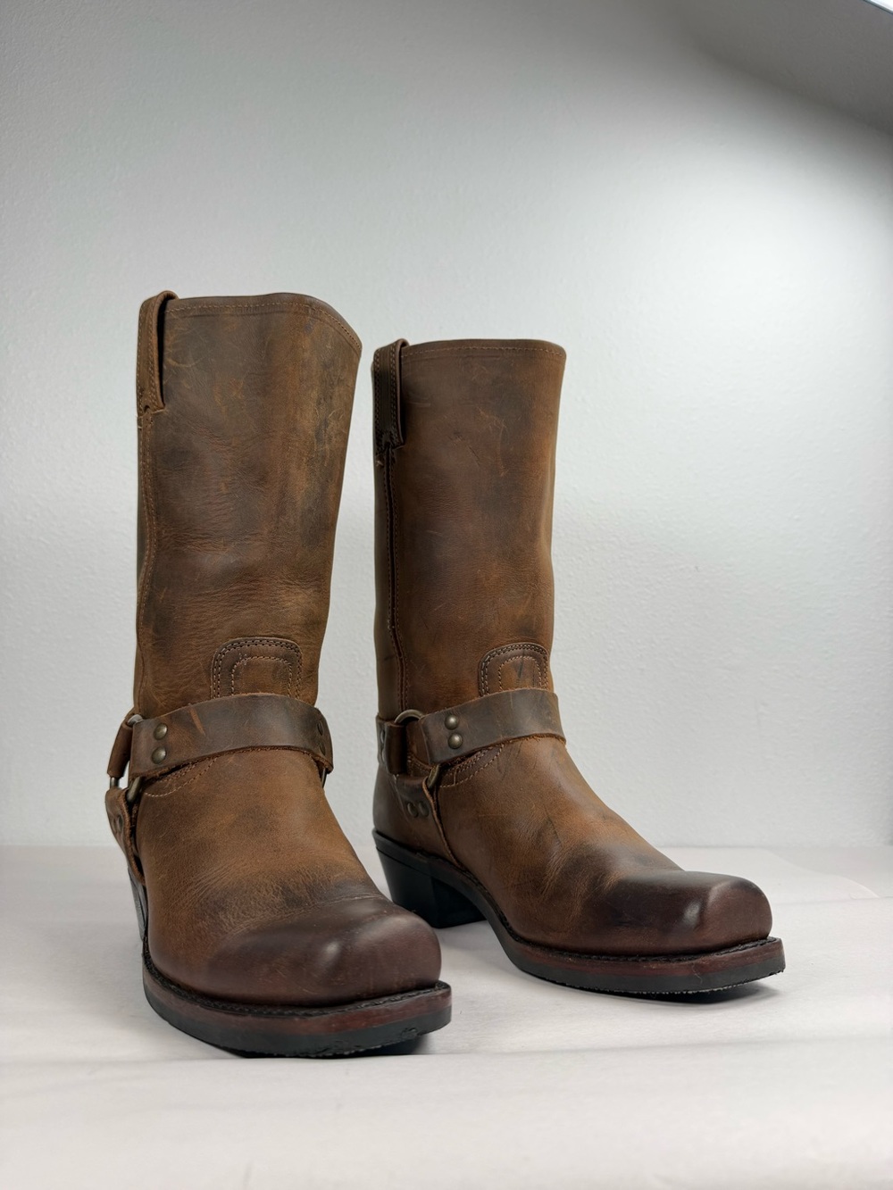 Women’s Frye Harness Boots Size 9 M Brown Leather 77300-3 Made In USA